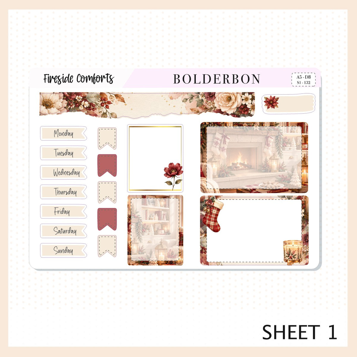 Fireside Comforts • A5 Weekly Dashboard Kit