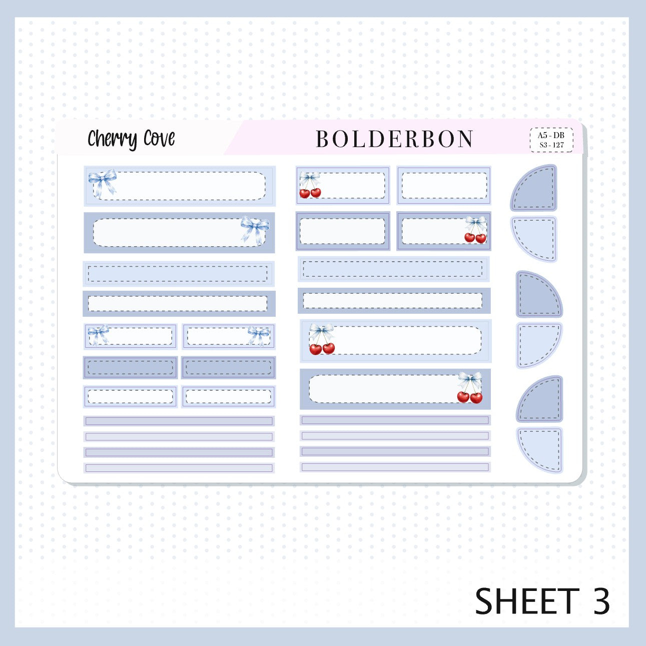 Cherry Cove • A5 Weekly Dashboard Kit