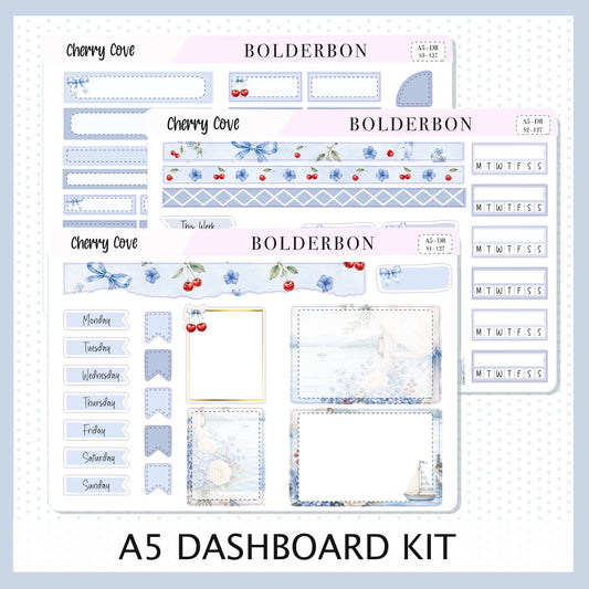 Cherry Cove • A5 Weekly Dashboard Kit