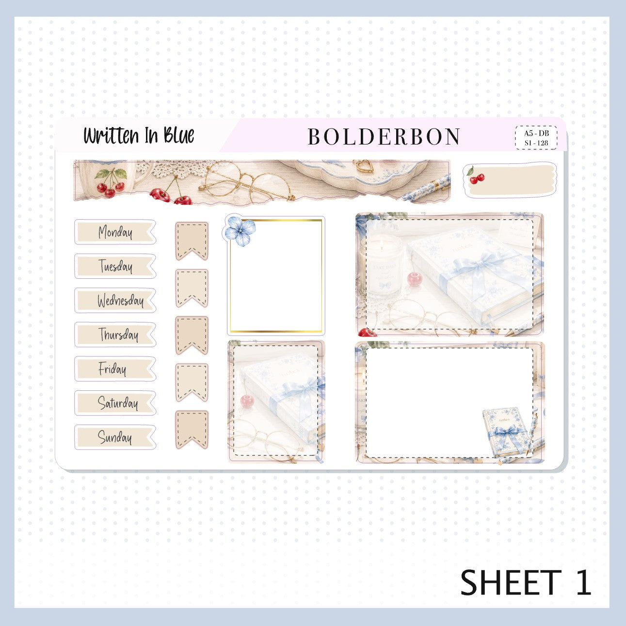 Written In Blue • A5 Weekly Dashboard Kit