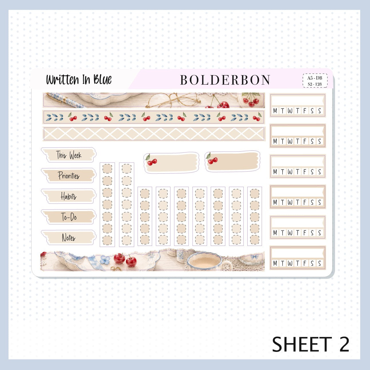 Written In Blue • A5 Weekly Dashboard Kit