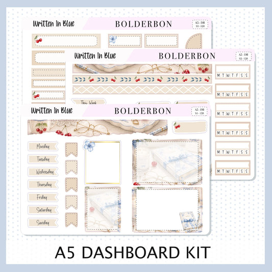 Written In Blue • A5 Weekly Dashboard Kit