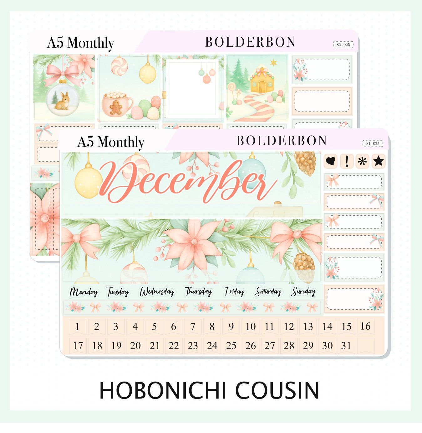 DECEMBER A5 MONTHLY KIT || Planner Stickers for Erin Condren