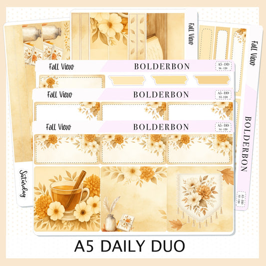 FALL VIEW A5 Daily Duo || Planner Sticker Kit