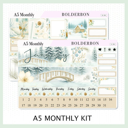 JANUARY A5 MONTHLY KIT || Planner Stickers for Erin Condren