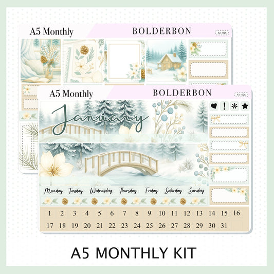 JANUARY A5 MONTHLY KIT || Planner Stickers for Erin Condren