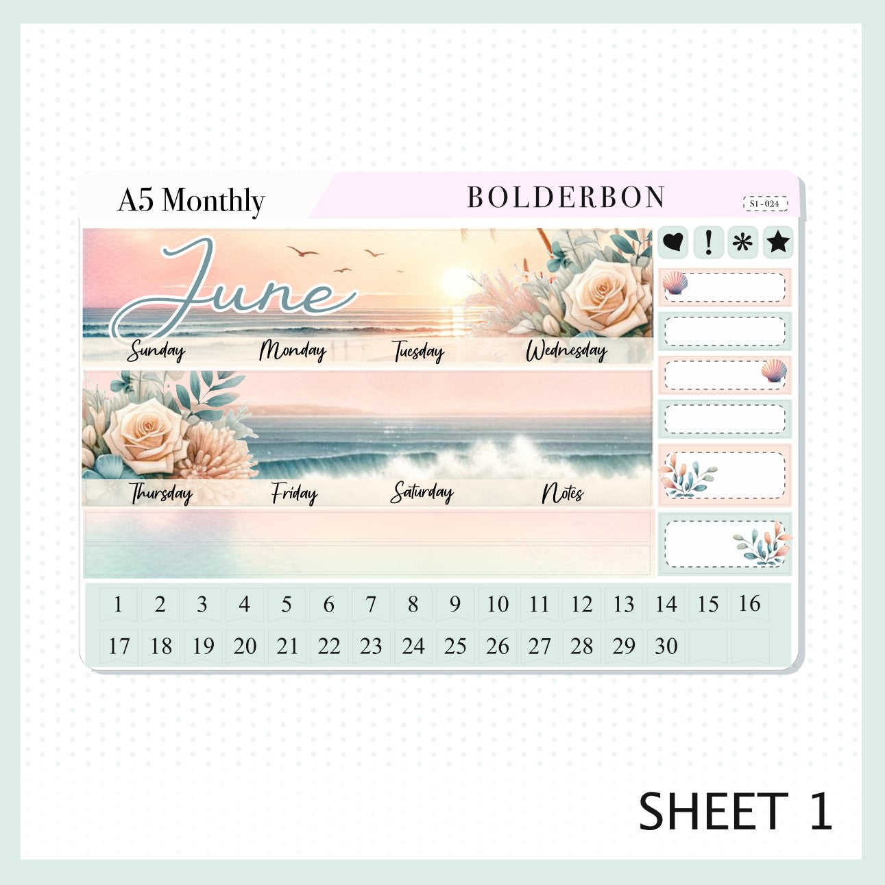 JUNE A5 MONTHLY KIT || Planner Stickers for Erin Condren