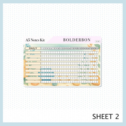 JULY - A5 NOTES KIT Original Layout || Planner Sticker Kit for A5 Planners and Notebooks
