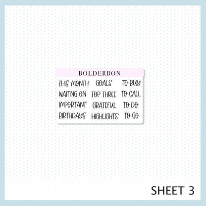 JULY - A5 NOTES KIT Original Layout || Planner Sticker Kit for A5 Planners and Notebooks