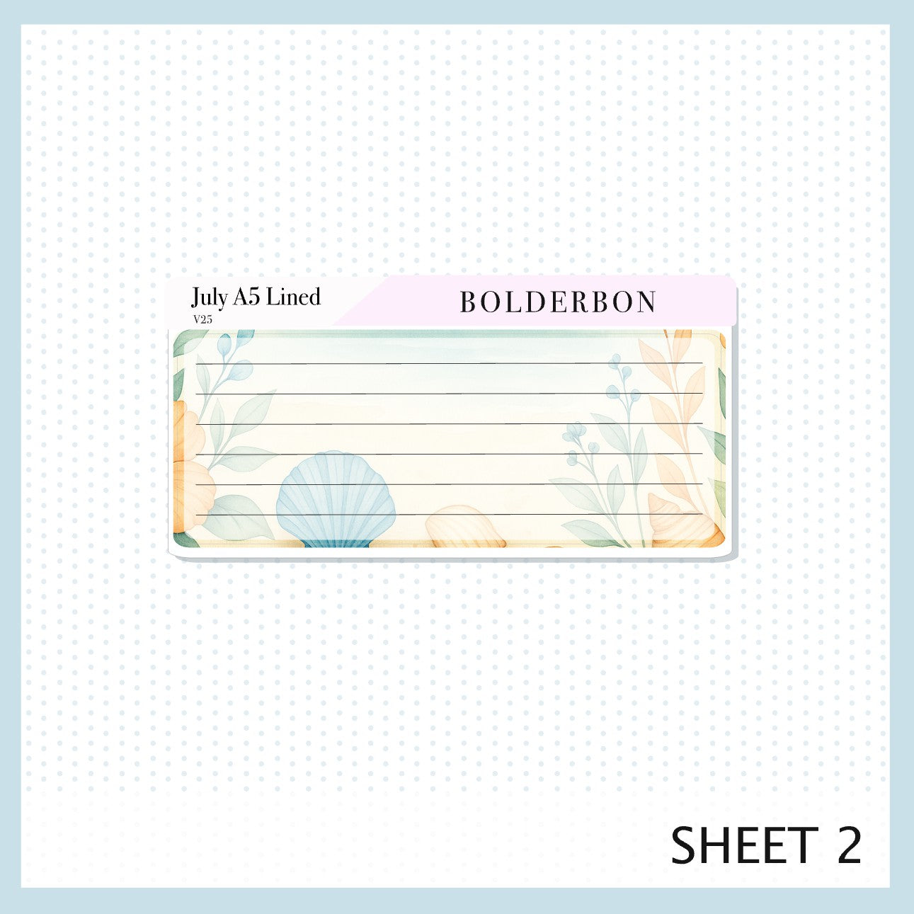 NEW 2025/2026 JULY A5 Notes Kit || Shoreline, Planner Sticker Kit for Erin Condren Planners