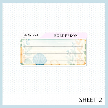 NEW 2025/2026 JULY A5 Notes Kit || Shoreline, Planner Sticker Kit for Erin Condren Planners