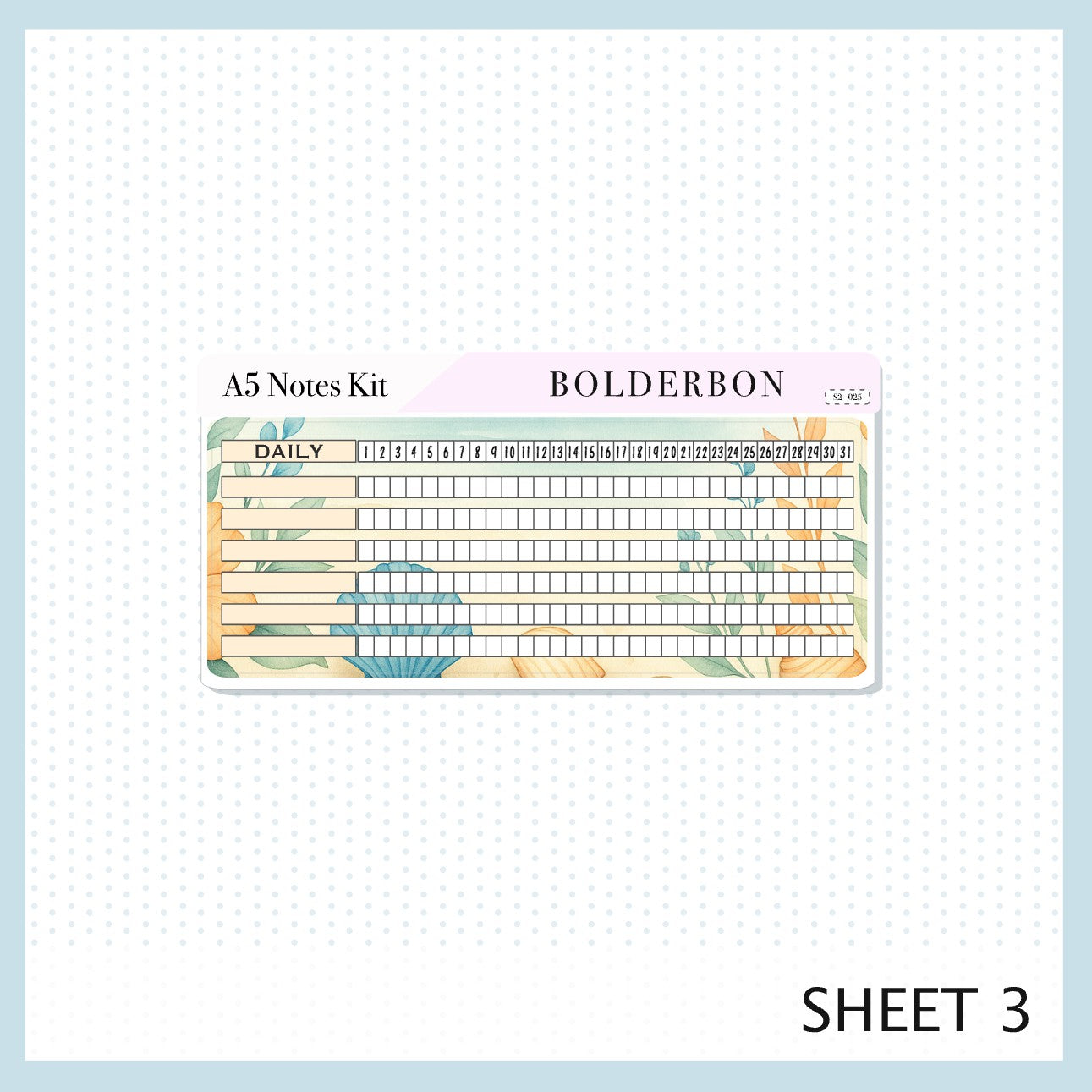 NEW 2025/2026 JULY A5 Notes Kit || Shoreline, Planner Sticker Kit for Erin Condren Planners
