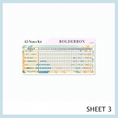 NEW 2025/2026 JULY A5 Notes Kit || Shoreline, Planner Sticker Kit for Erin Condren Planners