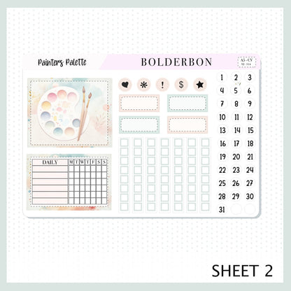 PAINTER'S PALETTE "A5 Compact Vertical" || Planner Sticker Kit