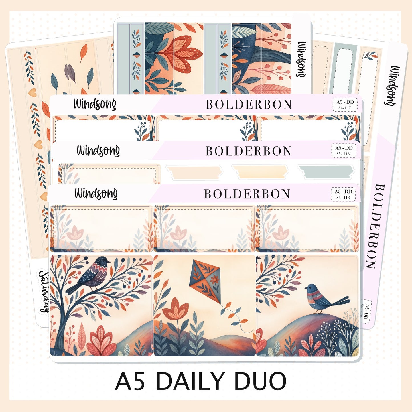WINDSONG A5 Daily Duo || Planner Sticker Kit