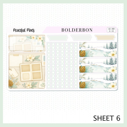 PEACEFUL PINES A5 Daily Duo || EC Planner Sticker Kit