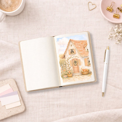 Peach Cottage A6 Sticker Sheet || Full Page Planner Sticker, A6 Hobonichi and Planners, Floral Aesthetic Journal Sticker