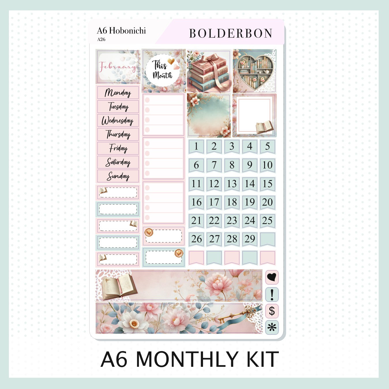 FEBRUARY A6 Hobonichi || Timeless Tales, Bookish