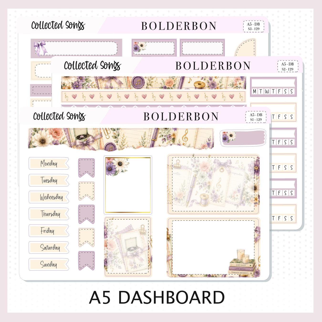 Collected Songs • A5 Weekly Dashboard Kit