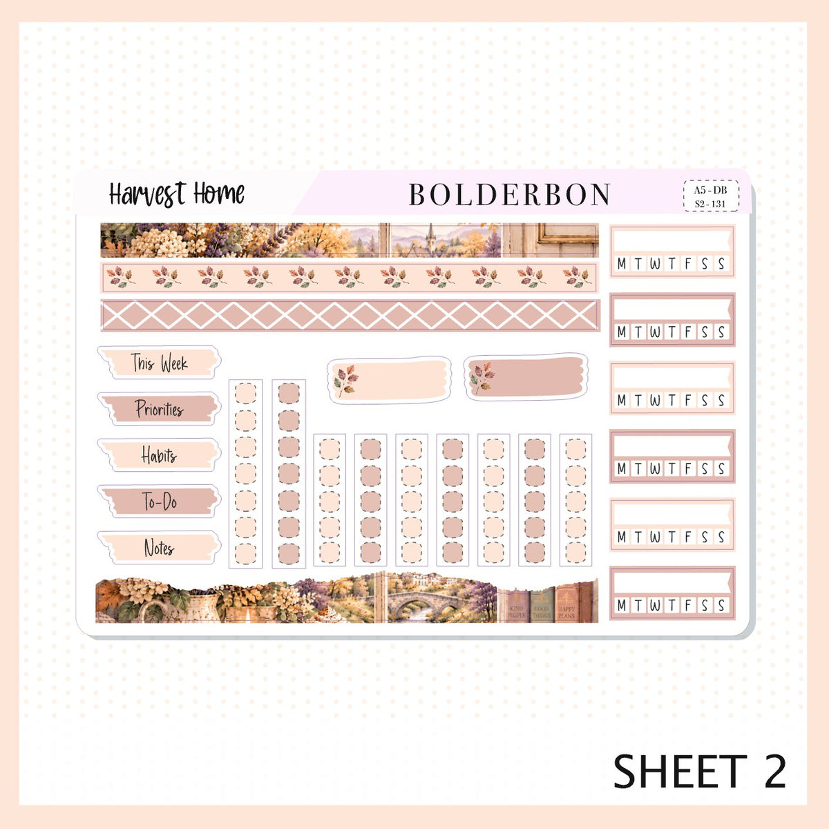 Harvest Home • A5 Weekly Dashboard Kit