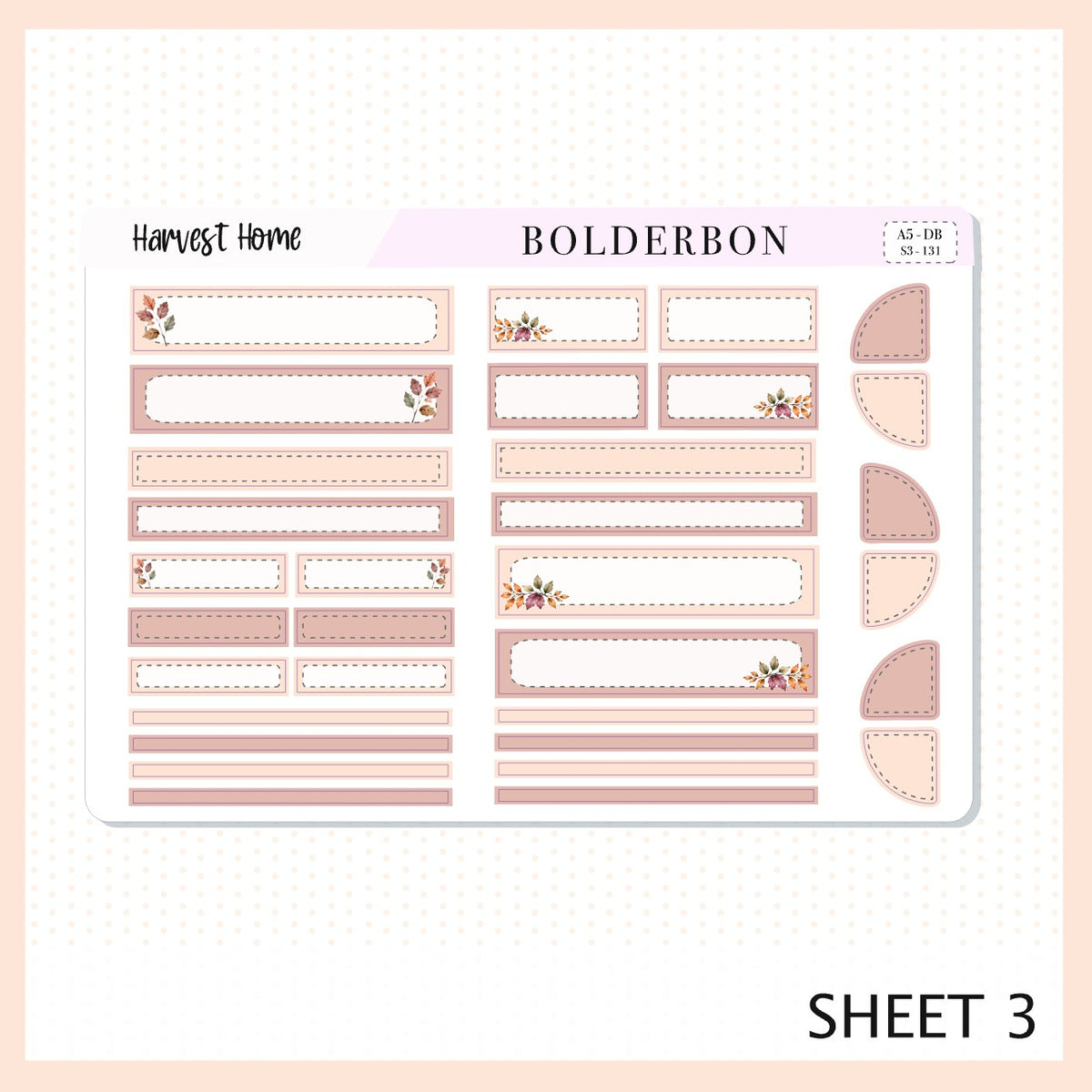 Harvest Home • A5 Weekly Dashboard Kit