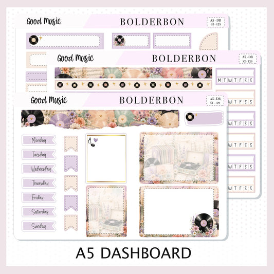 Good Music • A5 Weekly Dashboard Kit