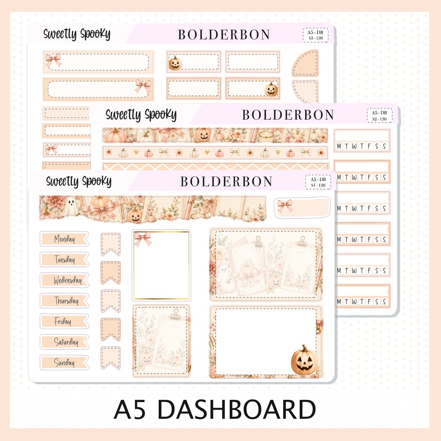 Sweetly Spooky • A5 Weekly Dashboard Kit