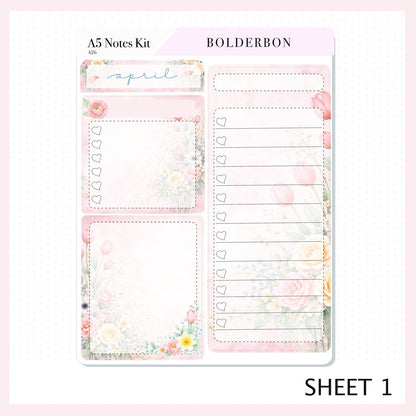 APRIL A5 Notes Kit || Hello Spring, Planner Sticker Kit for Erin Condren Planners