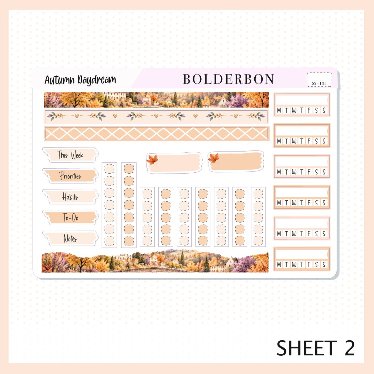 Autumn Daydream • A5 Weekly Dashboard Kit