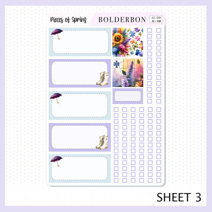 PIECES OF SPRING|| A5 Daily Duo Planner Sticker Kit