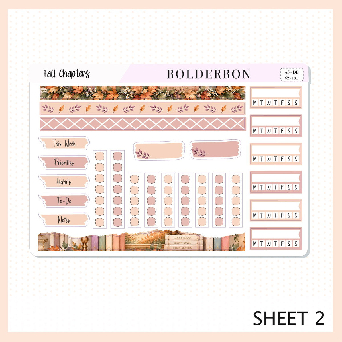 Fall Chapters • A5 Weekly Dashboard Kit