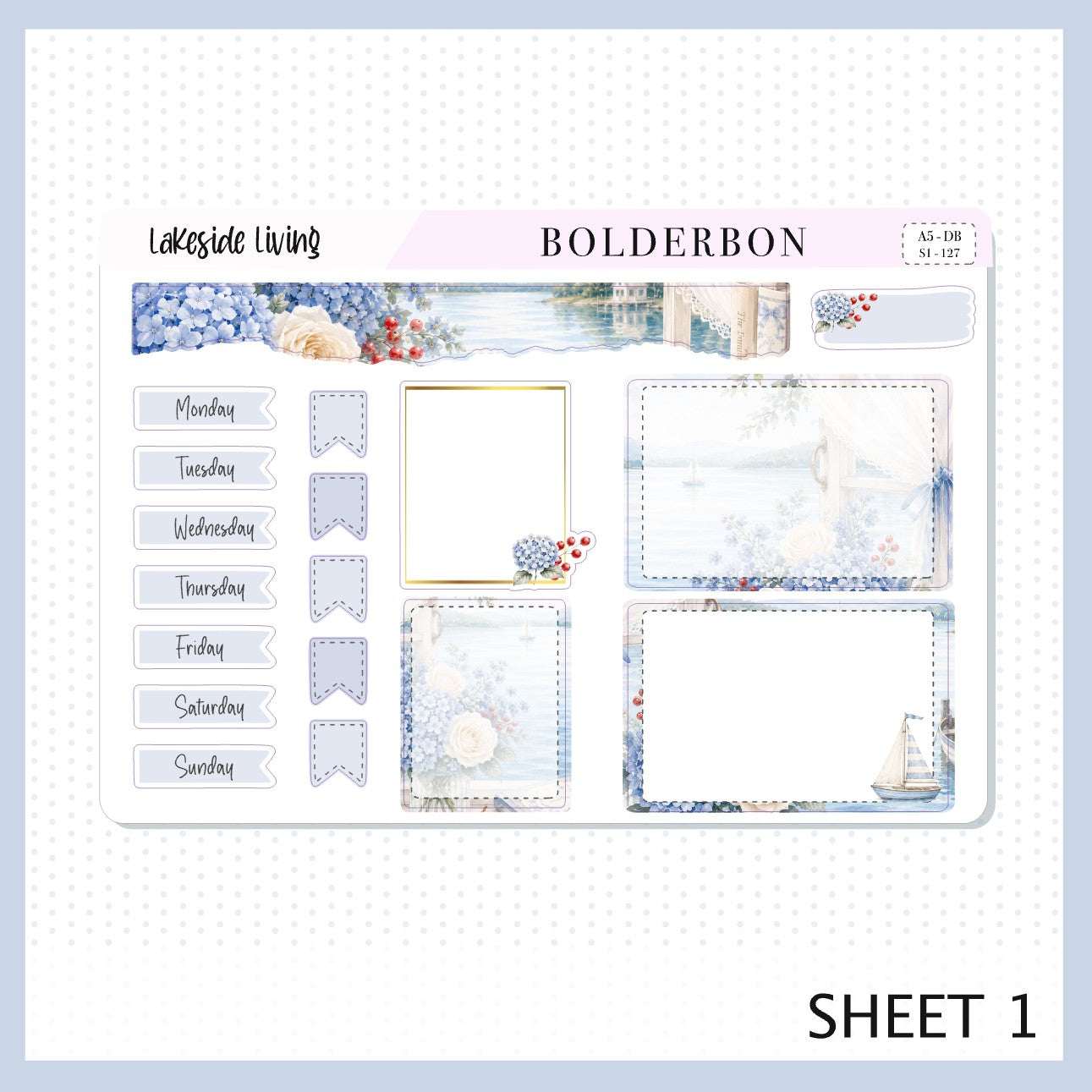 Lakeside Living • A5 Weekly Dashboard Kit