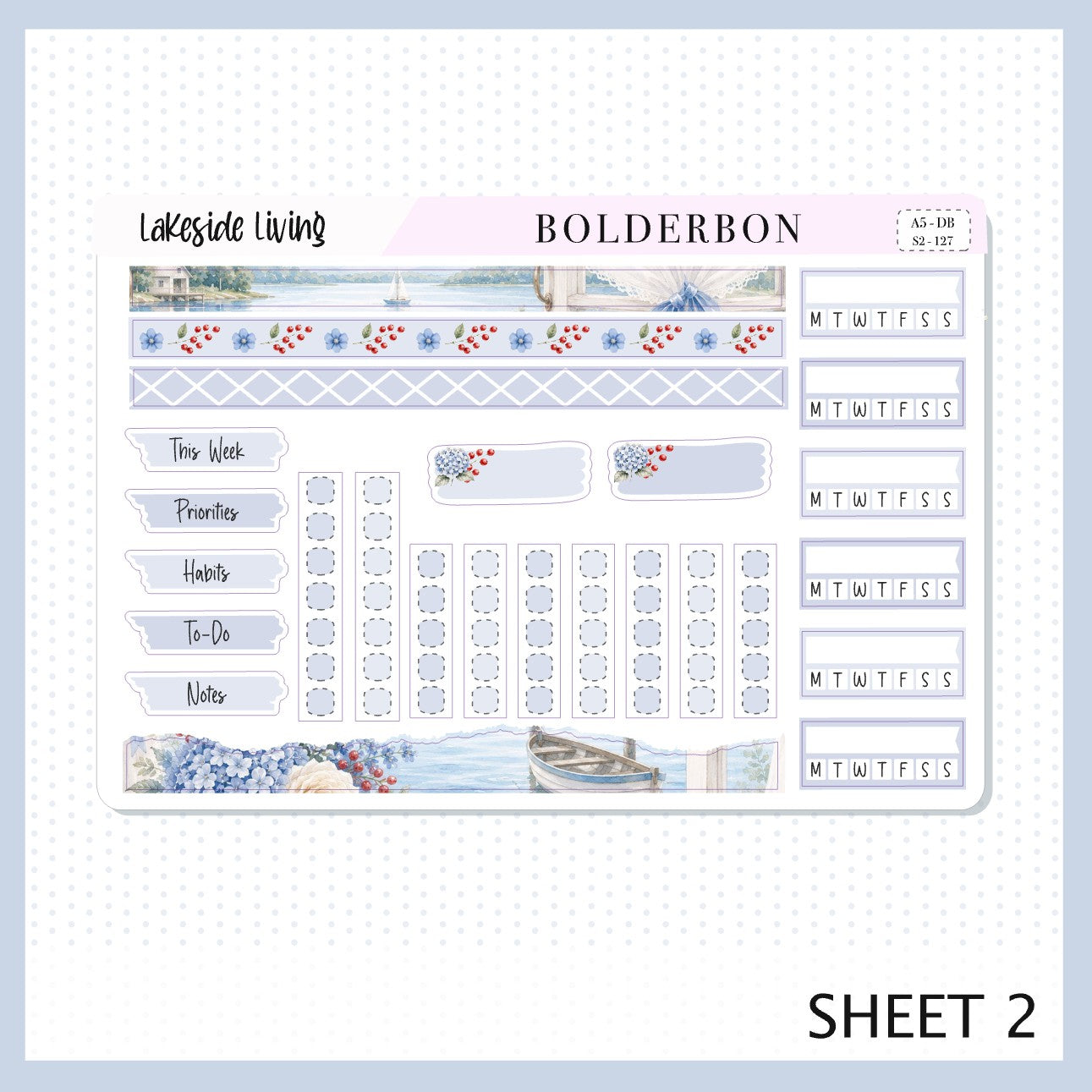 Lakeside Living • A5 Weekly Dashboard Kit