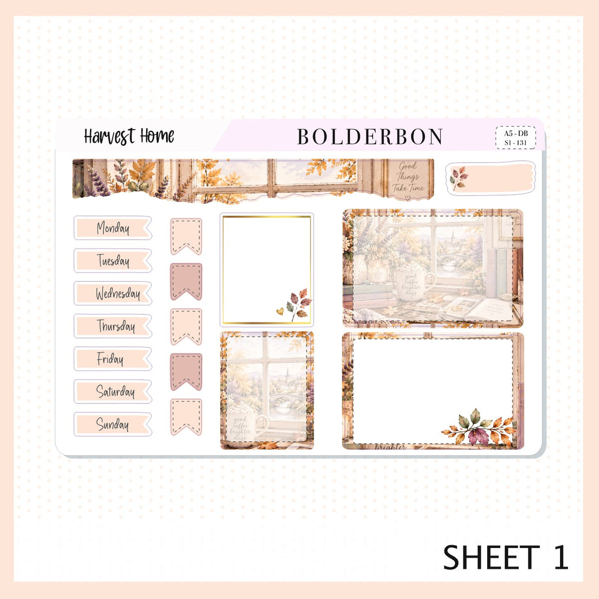 Harvest Home • A5 Weekly Dashboard Kit