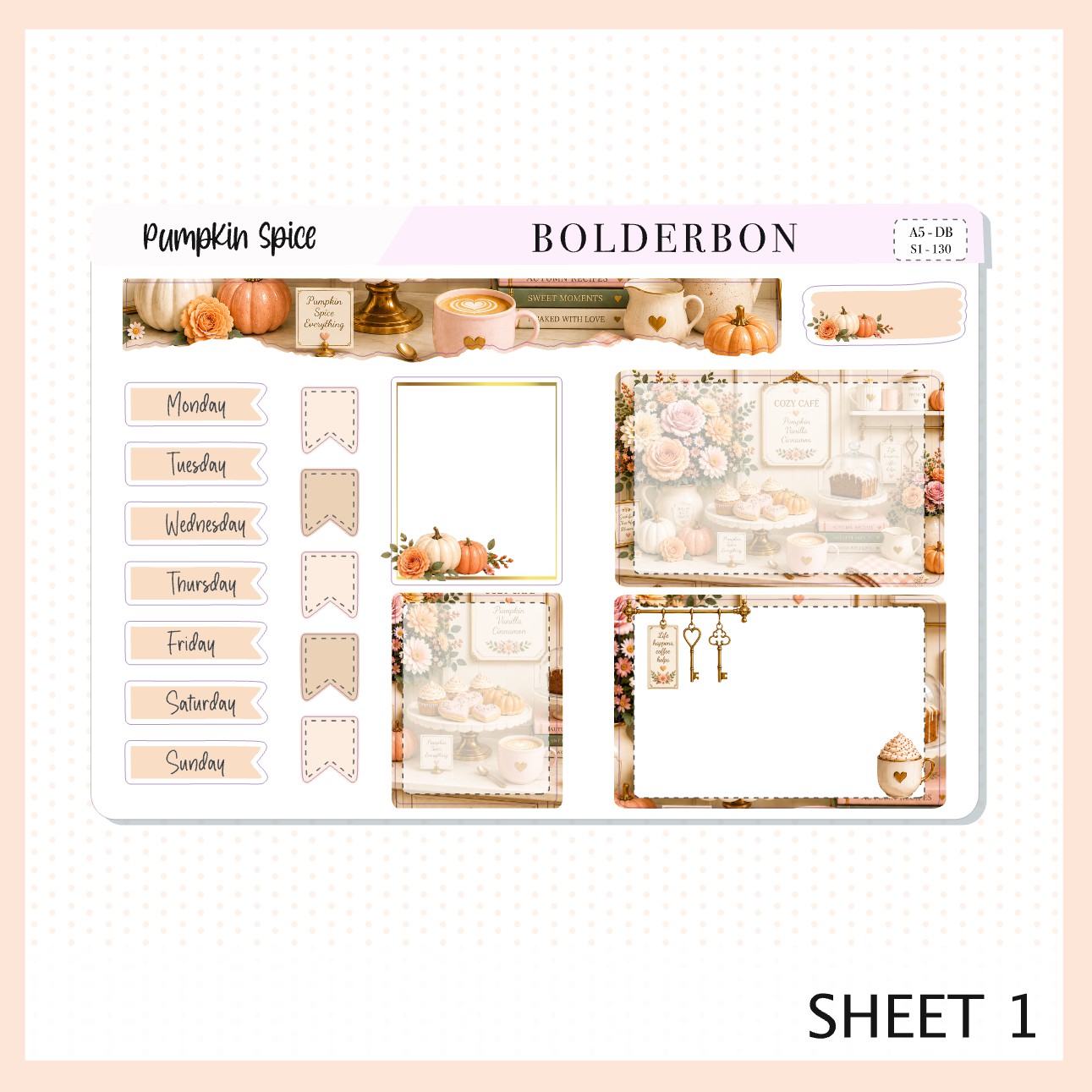 Pumpkin Spice • A5 Weekly Dashboard Kit