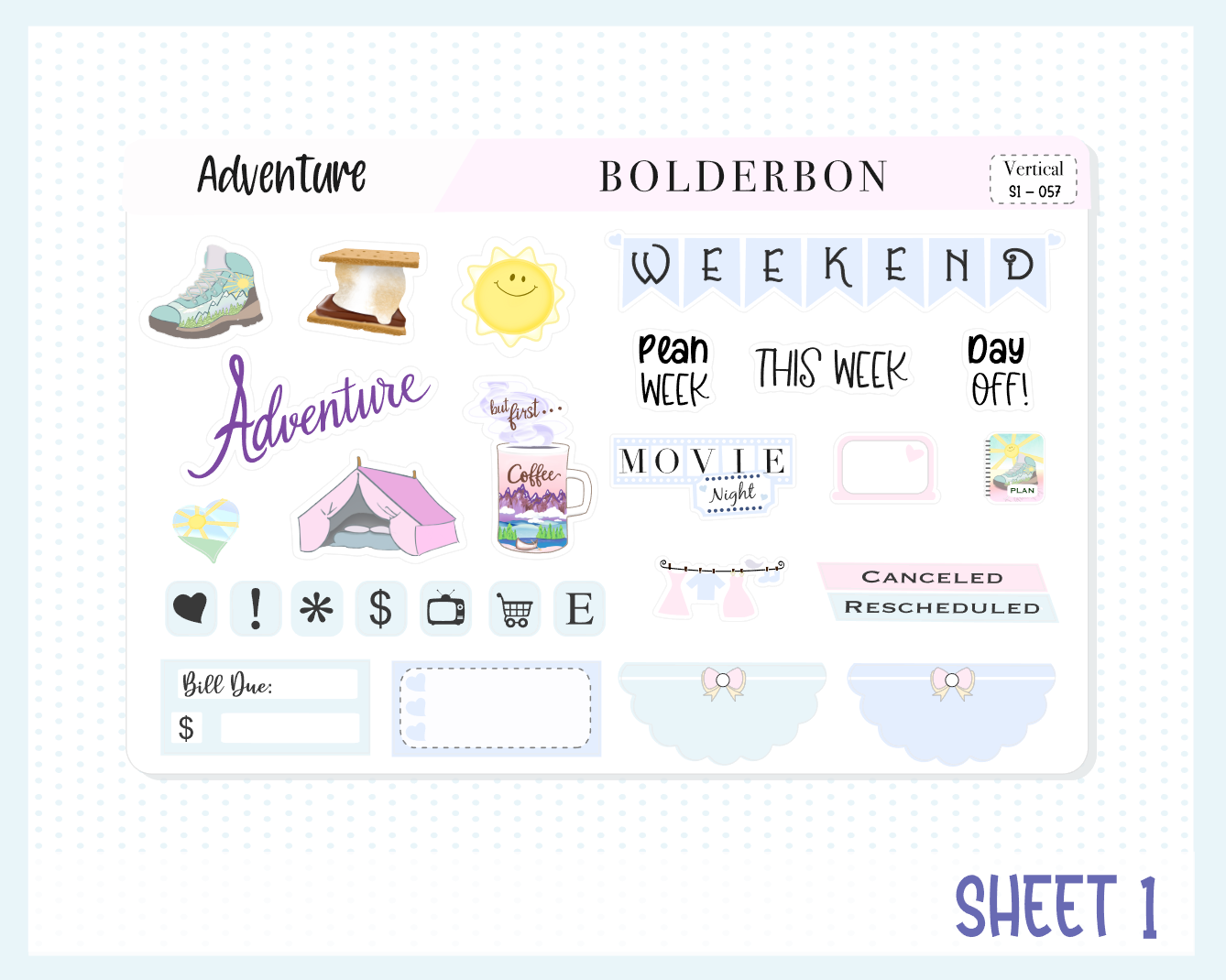 ADVENTURE || 7x9 Vertical Planner Sticker Kit