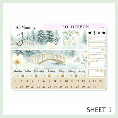 JANUARY A5 MONTHLY KIT || Planner Stickers for Erin Condren