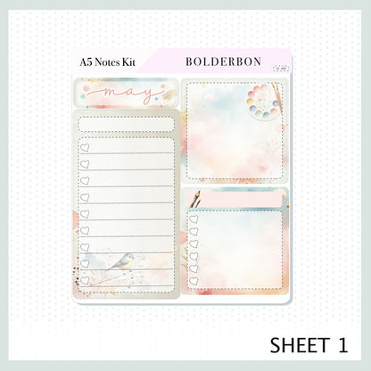 MAY A5 NOTES KIT || EC Planner Stickers, A5 Compact Vertical, A5 Daily Duo, A5 Horizontal