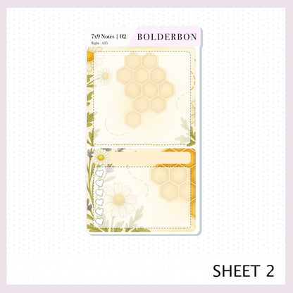 AUGUST 7x9 Notes Kit || Original layout, Sweet Honey, Planner Sticker Kit for Erin Condren Dashboard