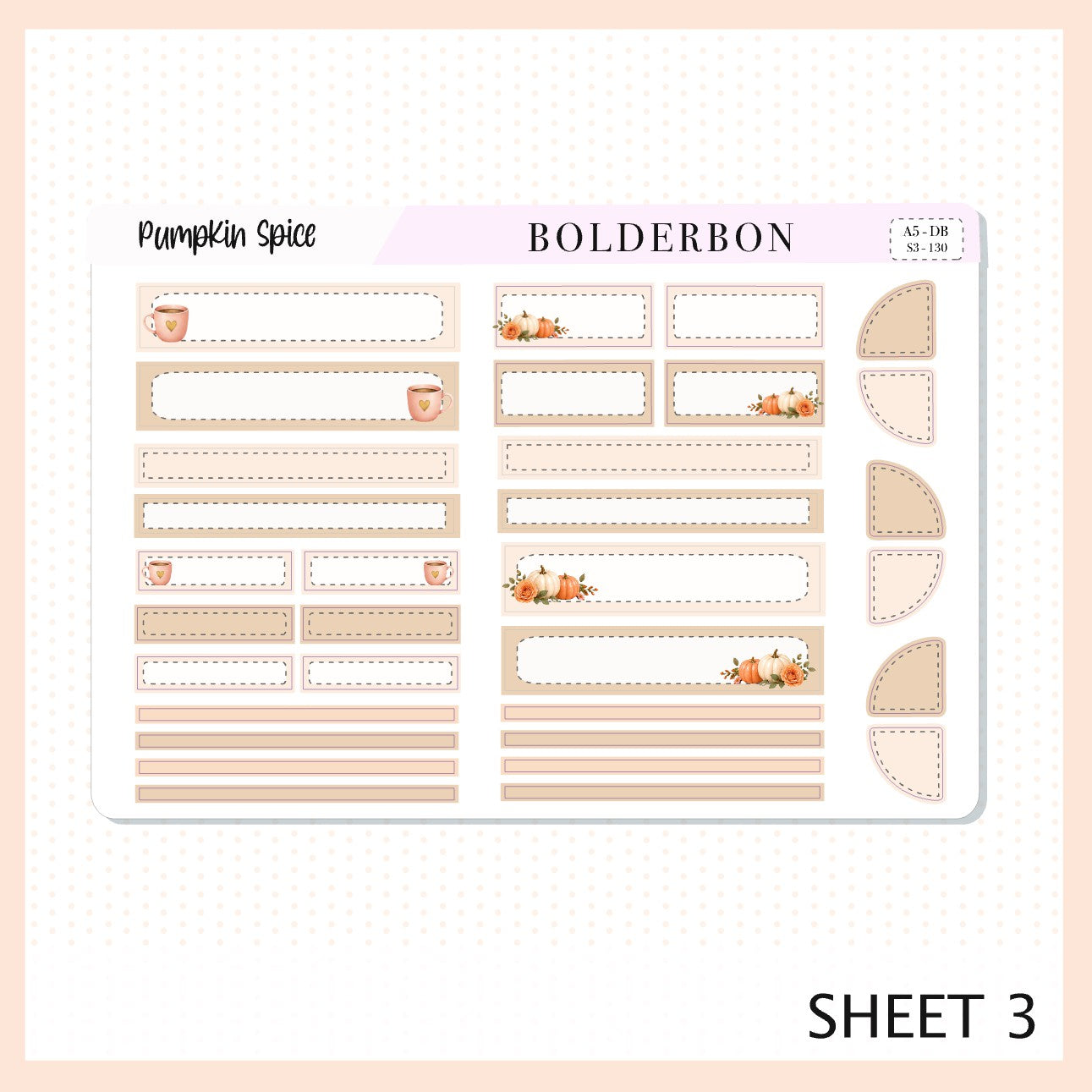 Pumpkin Spice • A5 Weekly Dashboard Kit