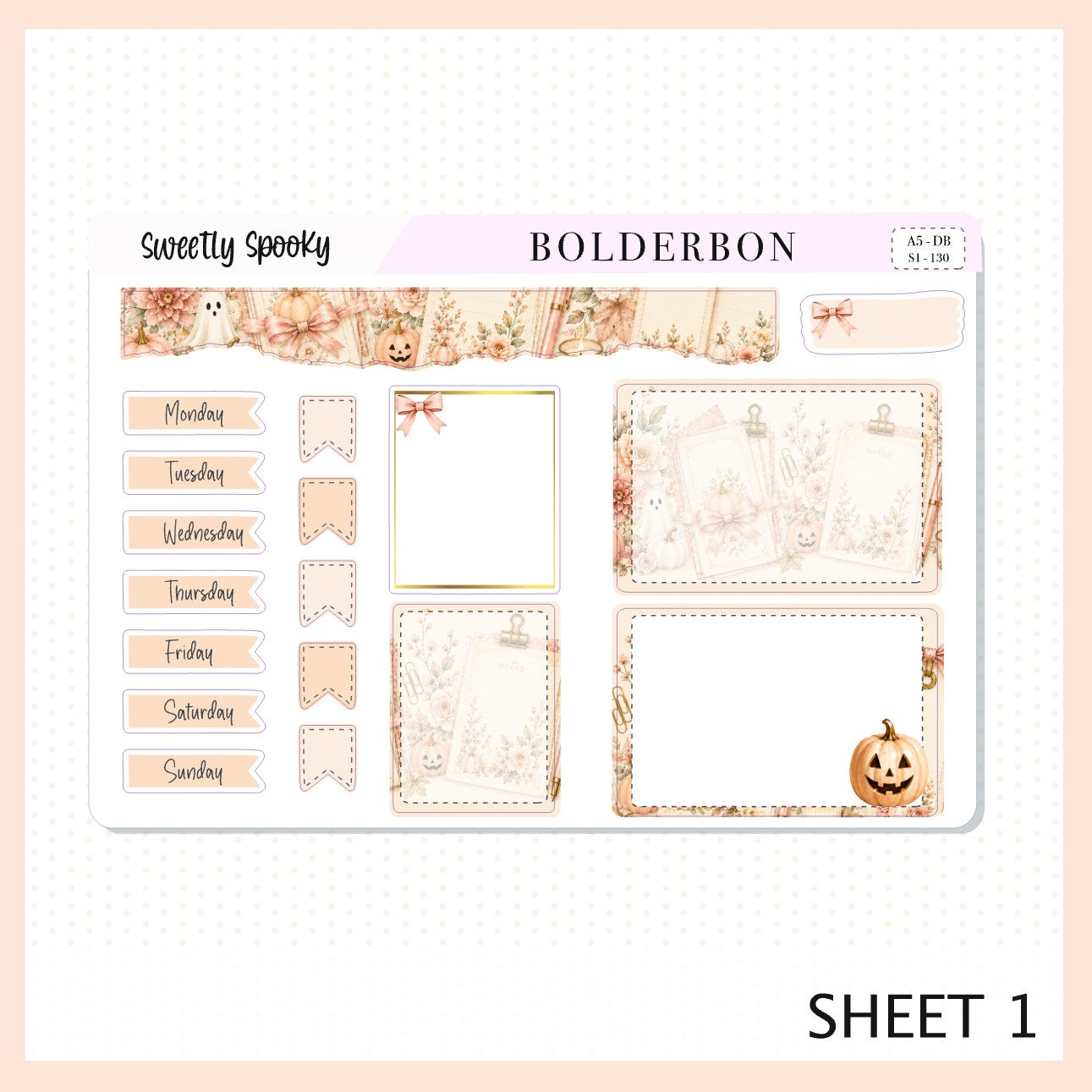 Sweetly Spooky • A5 Weekly Dashboard Kit