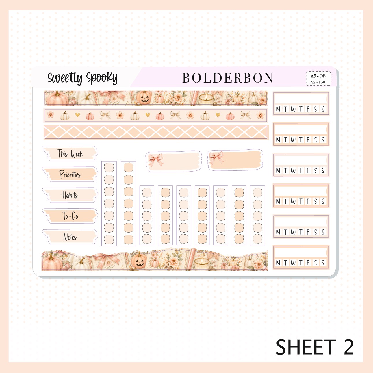 Sweetly Spooky • A5 Weekly Dashboard Kit