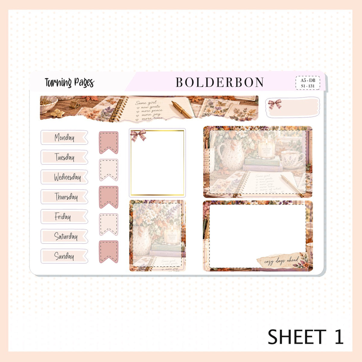 Turning Pages • A5 Weekly Dashboard Kit