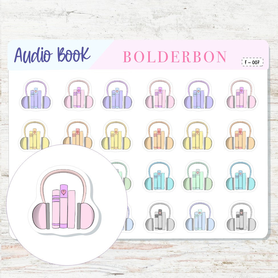 AUDIOBOOK Stickers || Icon Planner Stickers – Bolderbon