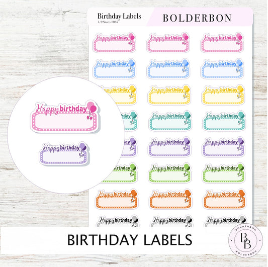 BIRTHDAY Planner Sticker Labels