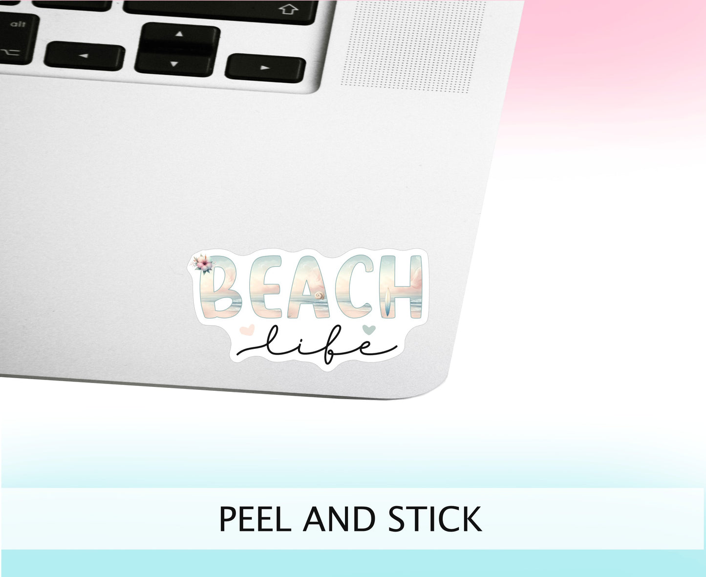 BEACH LIFE sticker || Ocean, Summer, Surf Sticker, coastal artwork nature sticker beach sticker floral