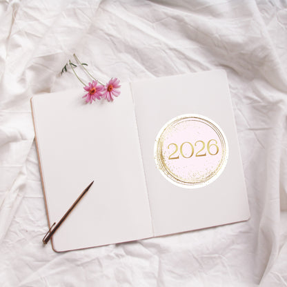 2026 CIRCLE STICKER || Elegant Circle Vinyl Decal for Journals, Notebooks & Planners and More!