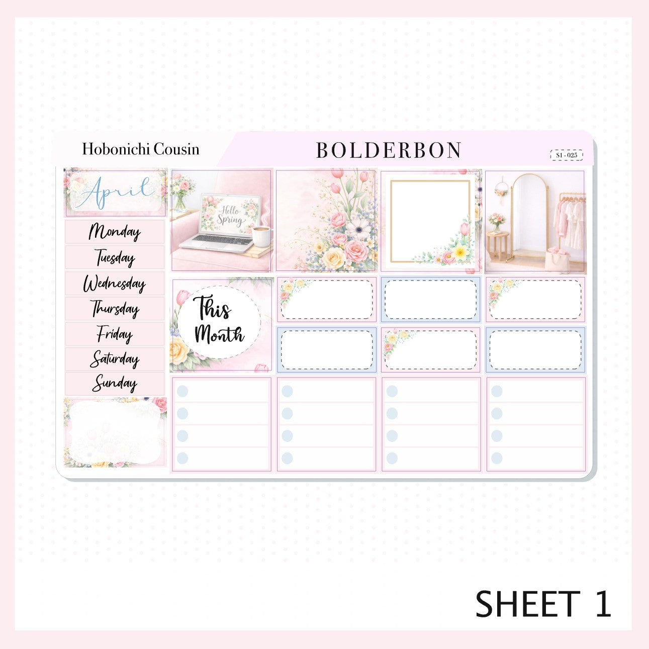 APRIL Hobonichi Cousin and A5 Day Free || Hello Spring, Monthly Planner Sticker Kit