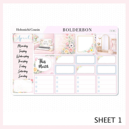 APRIL Hobonichi Cousin and A5 Day Free || Hello Spring, Monthly Planner Sticker Kit