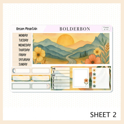 DREAM MOUNTAIN Hobonichi Cousin || A5 Planner Sticker Kit, Aesthetic Outdoor Nature Camping Weekly Planner Stickers